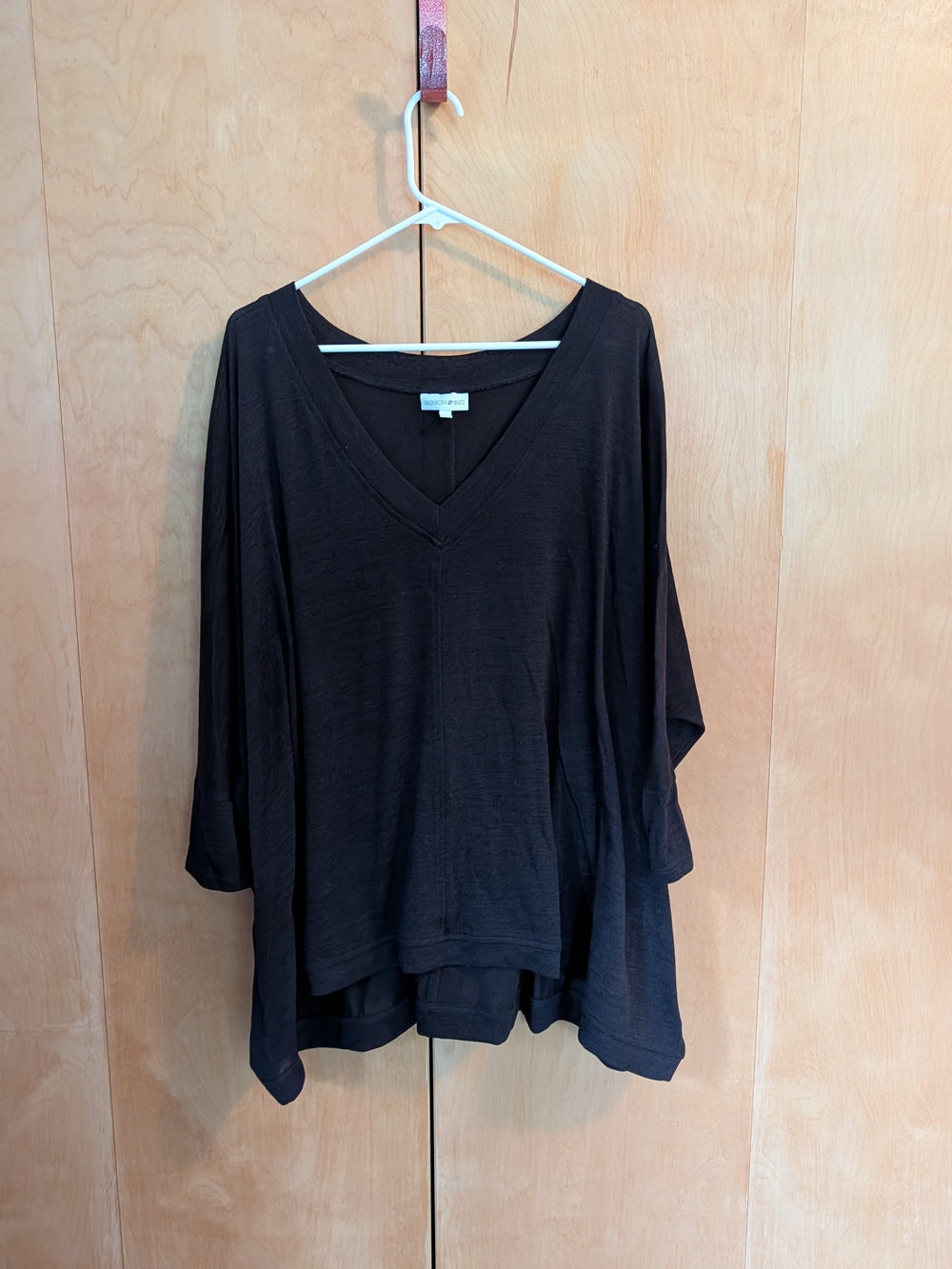 Fashion Bug Black V-Neck Long Sleeve Flowy Top